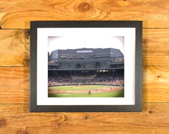 Fenway Park - Iconic Boston Ballpark 1999 Center Field View - Matted & Framed Sports Wall Decor