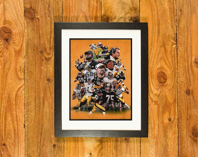 Pittsburgh Steelers - Iconic Players & Coaches Through the Years - Matted and Framed Sports Wall Hanging