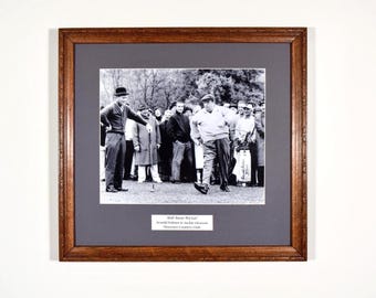 Vintage Arnold Palmer & Jackie Gleason Golf Photo: Solid Wood Frame