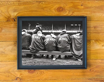 Chicago Bears 1960's - "View From The Bench" - Sports Bar & Room Framed Wall Poster
