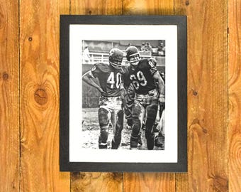 Mike Ditka and Gale Sayers - Chicago Bears Stars of the 1960's - Framed Sports Bar and Room Wall Hanging