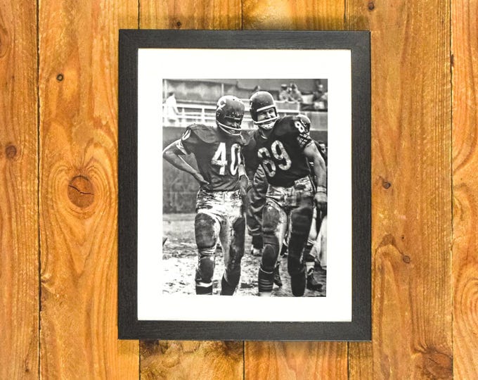 Mike Ditka and Gale Sayers - Chicago Bears Stars of the 1960's - Framed Sports Bar and Room Wall Hanging