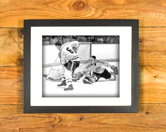 Jacques Plante Montreal Canadians - Action Shot First NHL Goalie to Wear a Mask - Historic Sports Wall Hanging