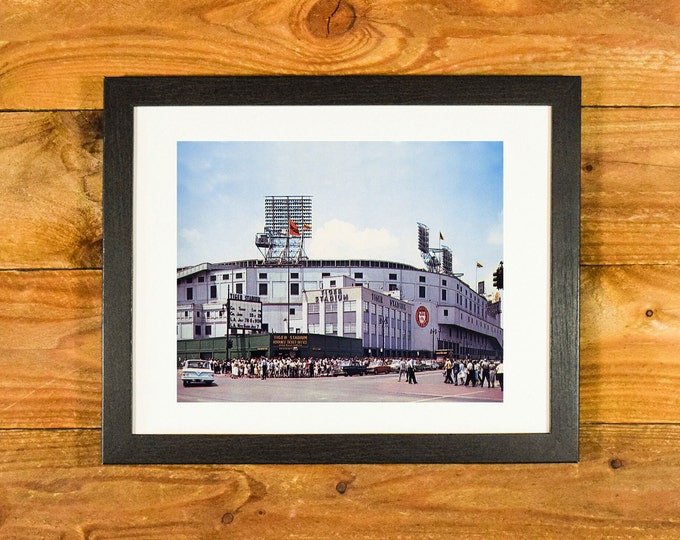Tiger Stadium - Color Image Former Iconic Detroit Ballpark (1912-1999) - Matted and Framed Vintage Sports Wall Hanging