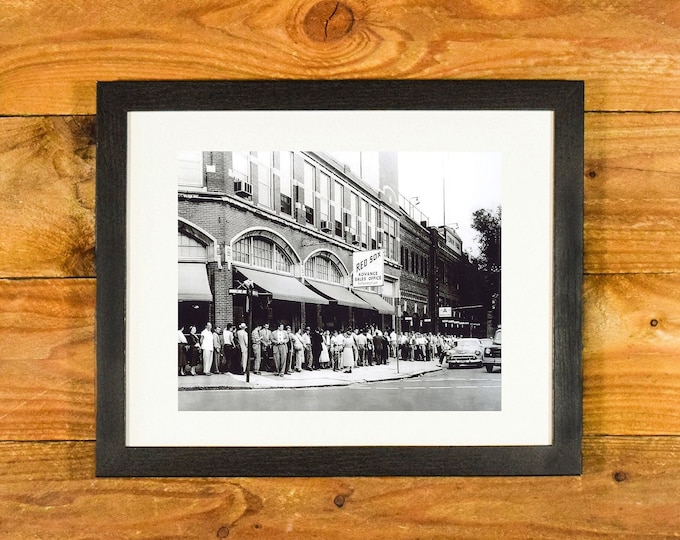 Fenway Park 1950's - Iconic Ballpark of the Boston Red Sox - Matted and Framed Vintage Sports Wall Hanging