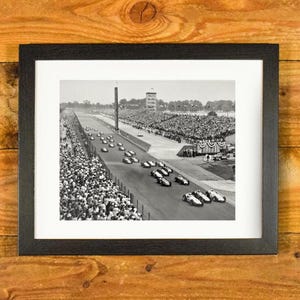 1960 Indianapolis 500 Race Photo: Matted & Framed Vintage Sports Print