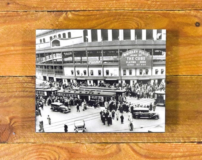 Wrigley Field Front Entrance - Iconic Chicago Ballpark 1935 World Series - Wood Wall Panel