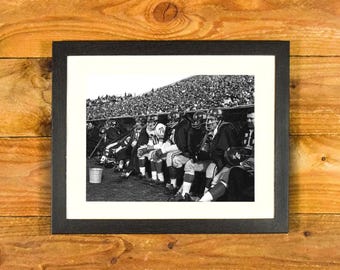 1962 New York Giants  - Sideline Image Players Bench  - Matted and Framed Sports Wall Hanging