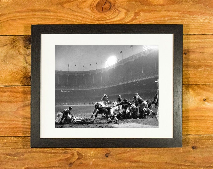 Alan Ameche Wins it - Baltimore Colts 1958 NFL Champions! - Matted and Framed Sports Bar and Room Hanging