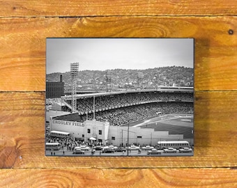 Crosley Field 1961 World Series - Right Field Aerial View - Sports Bar & Room Wood Wall Panel
