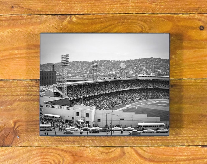 Crosley Field 1961 World Series - Right Field Aerial View - Sports Bar & Room Wood Wall Panel