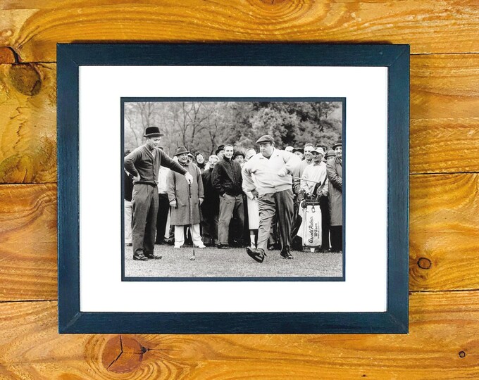 Arnold Palmer and The Classic Jackie Gleason "And Away We Go" Strut - Premium Edition Double Matted & Framed Vintage Golf Wall Hanging