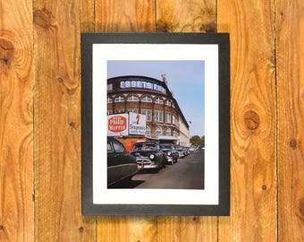 Ebbets Field - Home of the Brooklyn Dodgers - Beautiful Color Exterior Image 1950's - Framed Sports Wall Hanging
