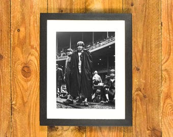 New York Giants 1950's - Sideline Image Frank Gifford & Vince Lombardi at Yankee Stadium - Matted and Framed Sports Wall Hanging