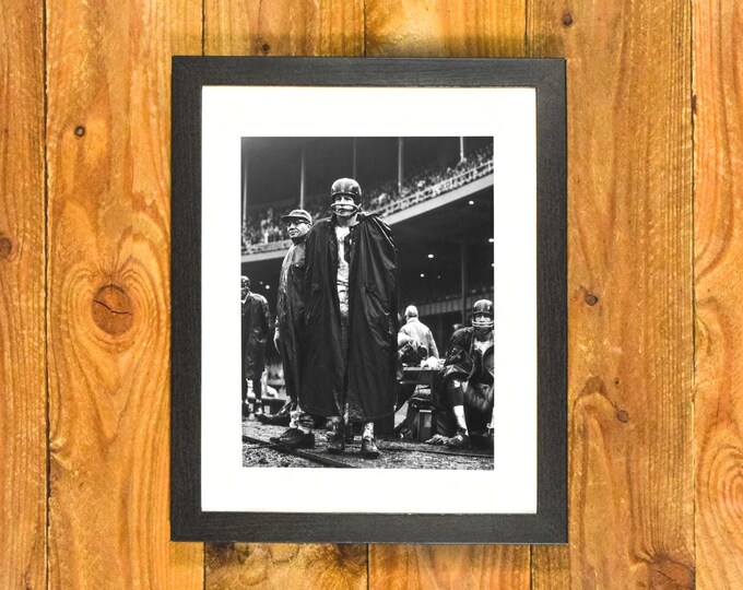 New York Giants 1950's - Sideline Image Frank Gifford & Vince Lombardi at Yankee Stadium - Matted and Framed Sports Wall Hanging