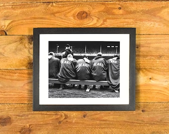 Chicago Bears 1960's - "View From The Bench" - Matted and Framed Sports Bar & Room Wall Hanging
