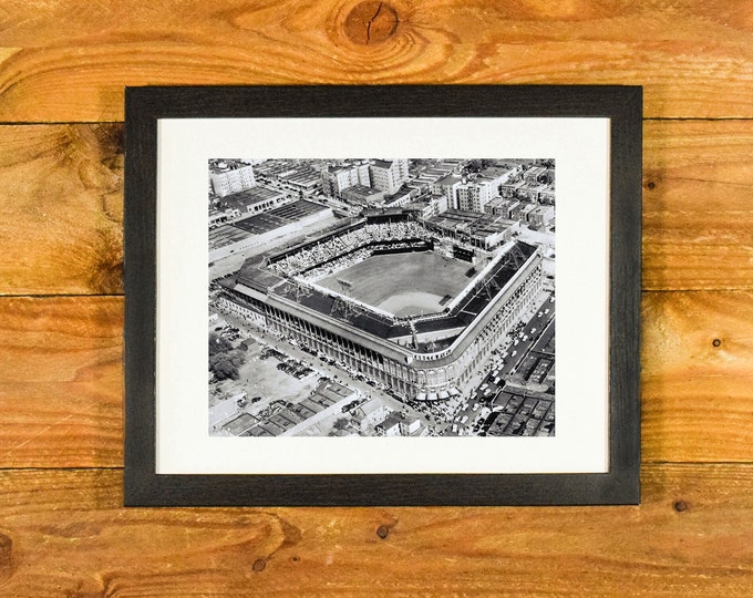 Ebbets Field Brooklyn Dodgers - Awesome Aerial View 1952 World Series - Matted and Framed Vintage Sports Wall Hanging