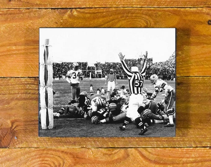 Iconic 1967 NFL "Ice Bowl" Game - Green Pay Packers vs. Dallas Cowboys - Vintage Wood Wall Panel Hanging