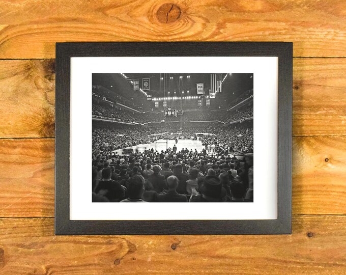 Iconic Boston Garden (1928-1995) - 1960's Interior Image  - Vintage Framed Sports Bar and Room Wall Hanging