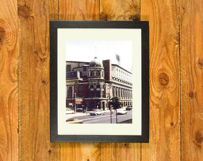 Shibe Park / Connie Mack Stadium - Color Exterior 1950's - Matted and Framed Vintage Sports Wall Hanging