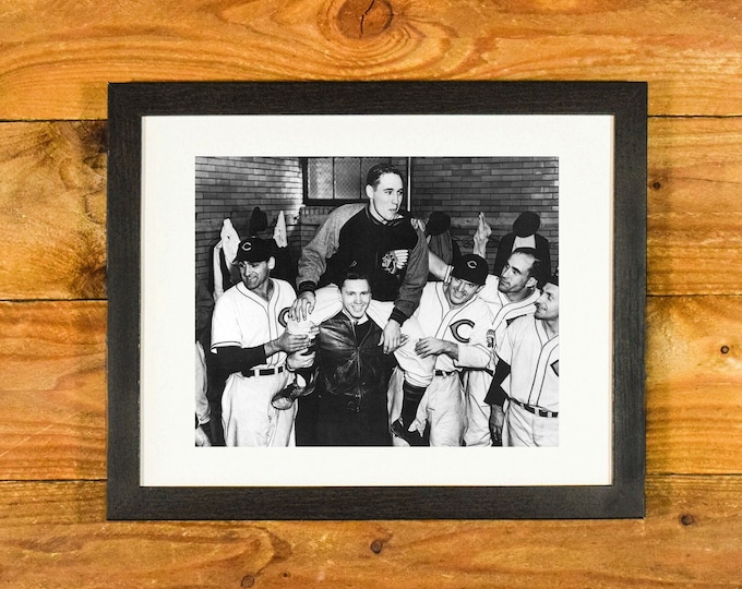 Cleveland Celebrates! - Last World Series Win in 1948 - Framed Vintage Sports Room or Bar Wall Hanging