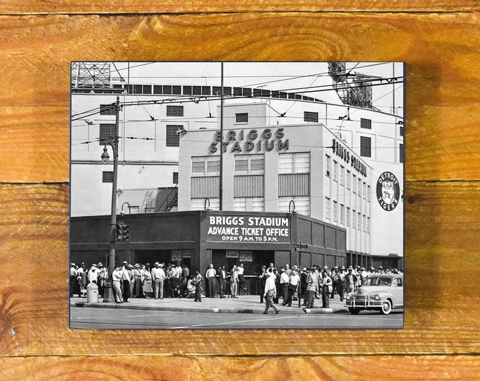 Briggs / Tiger Stadium - Front Entrance Iconic Detroit Ballpark 1912-1999 - Vintage Sports Wood Wall Panel