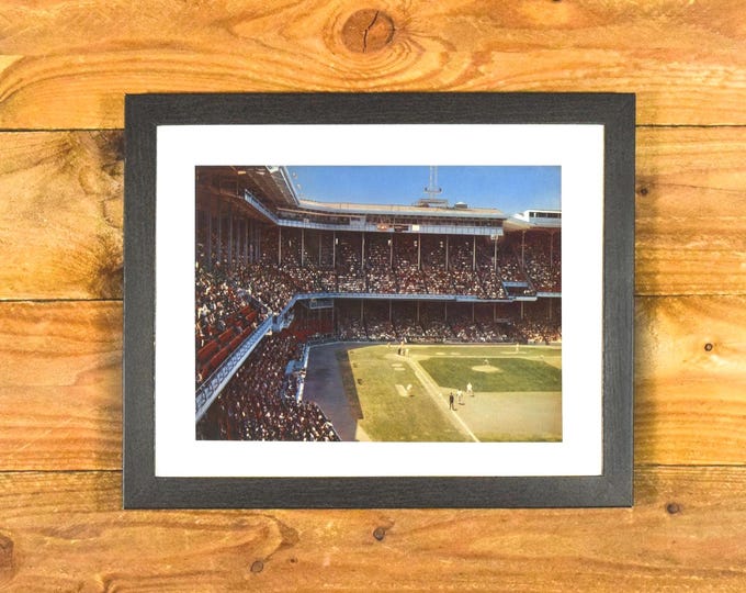 Connie Mack Stadium - Home of the Phillies - 1950's Color Right Field View - Matted & Framed Vintage Sports Wall Hanging