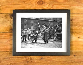 Historic "Baseball During the War" - Vintage 1940's Image - Matted and Framed Sports Wall Hanging