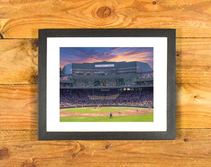 Iconic Fenway Park Boston - 1999 Shot Center Field View - Matted & Framed Sports Bar and Room Wall Decor