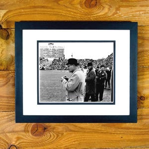 Vince Lombardi - Rare In-Game Image of Green Pay Packers Legendary Coach - Double-Matted and Framed Sports Wall Hanging