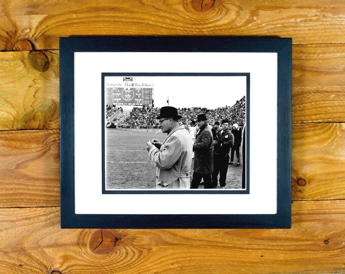 Vince Lombardi - Rare In-Game Image of Green Pay Packers Legendary Coach - Double-Matted and Framed Sports Wall Hanging