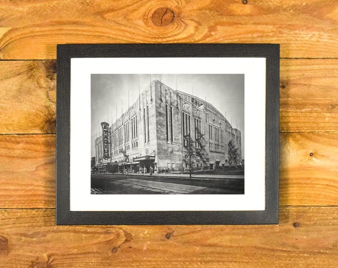 Chicago Stadium "Madhouse on Madison" - 1931 Exterior Image - Matted & Framed Sports Bar and Room Wall Hanging
