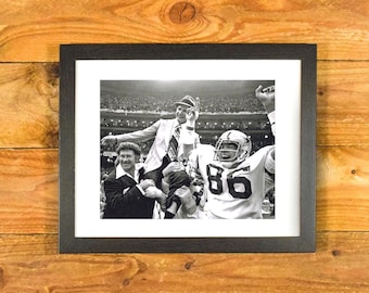 Tom Landry and Dallas Cowboys Celebrate 1977 Super Bowl XII Win - Matted and Framed Sports Wall Hanging