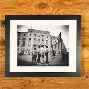 The Awe of &quot;Yankee Boys&quot; Yankee Stadium - Iconic 1948 Image - Vintage Matted & Framed Sports Bar and  Room Wall Hanging