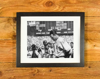 Lou Gehrig - Powerful & Emotional Iconic "Farewell Speech" - Yankee Stadium July 4, 1939 - Vintage Sports Wall Hanging