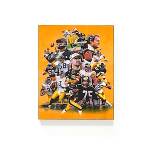 Pittsburgh Steelers - Iconic Players & Coaches Through the Years - Vintage Sports Wood Wall Panel
