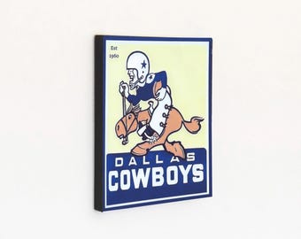 Dallas Cowboys Iconic NFL Franchise - 1960 Initial Team Logo - Vintage Sports Room and Bar Wood Wall Panel Hanging