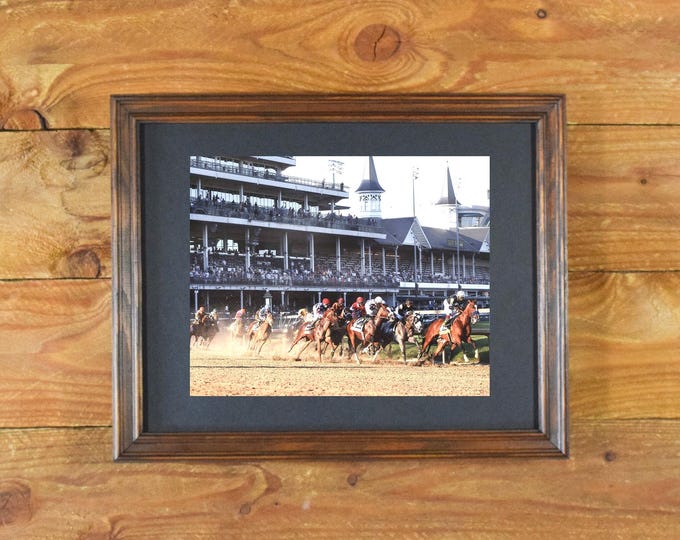 Beautiful Color Action Photo - Kentucky Derby 2020 - Matted and Framed Horse Racing Wall Hanging