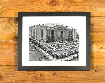 Chicago Stadium "Madhouse on Madison" - 1950s-60s Matted & Framed Sports Bar and Room Wall Hanging