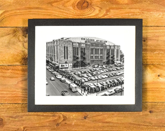 Chicago Stadium "Madhouse on Madison" - 1950s-60s Matted & Framed Sports Bar and Room Wall Hanging