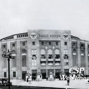 Yankee Stadium Home of The New York Yankees Vintage 1935 Exterior Image Matted & Framed Vintage Sports Wall Hanging image 4
