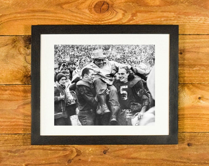 Vince Lombardi - 1965 Green Bay Packers Championship Celebration - Matted and Framed Vintage Sports Hanging