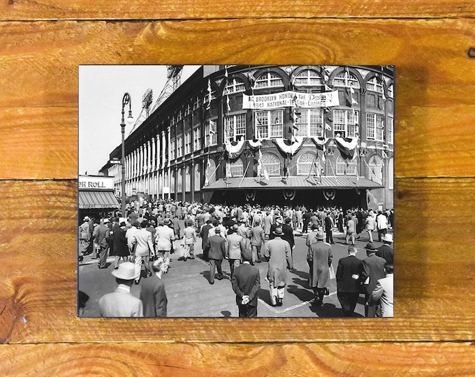 Ebbets Field - Iconic Brooklyn Dodgers Ballpark Late 1940's - Vintage Sports Wood Wall Panel