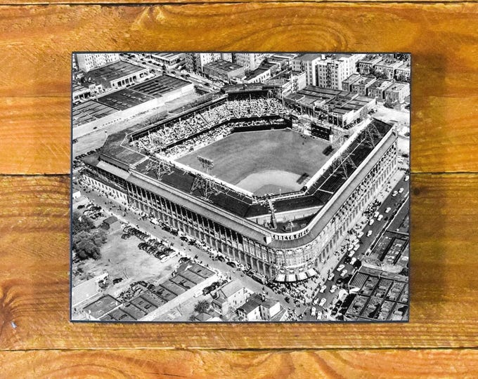 Aerial View Iconic Ebbets Field - Home of the Brooklyn Dodgers 1913-1957 - Sports Wood Wall Panel