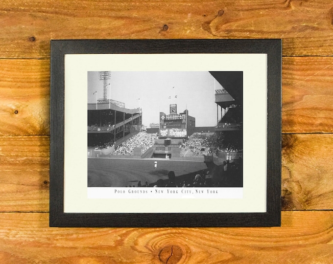 Polo Grounds (1890-1964) - Iconic Former New York Ballpark - Matted and Framed Vintage Sports Wall Hanging