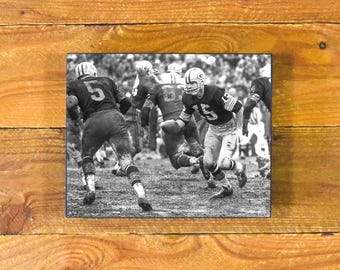Paul Hornung and Bart Starr - Green Bay Packers Legends of the 1960's - Vintage Wood Wall Panel Decor