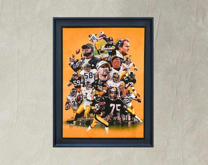 Pittsburgh Steelers - Iconic Players & Coaches 1970s-Present - Framed Wall Poster Hanging