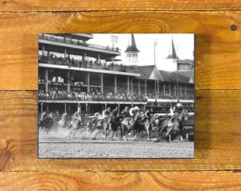 Action Photo "Around the Corner" - Kentucky Derby 2020 - Horse Racing Wood Wall Panel