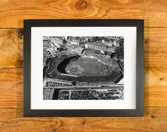 Framed Fenway Park Aerial Print: 1930s Vintage Boston Red Sox Wall Art