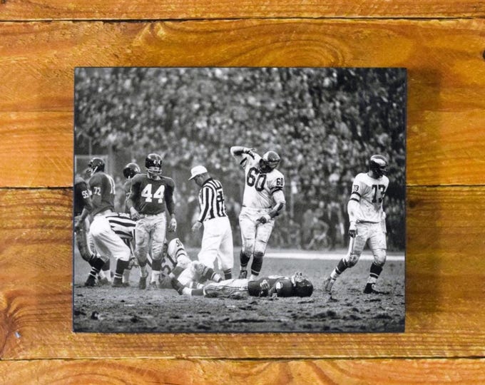 Chuck Bednarik Philadelphia Eagles - "The Hit" 1960 Iconic Photo - Framed Sports Bar & Room Wall Panel